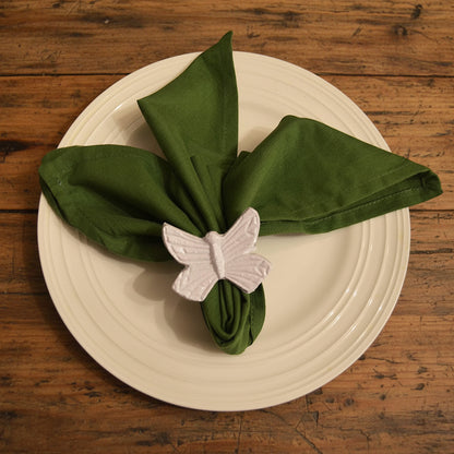 Set of 4 White Butterfly Napkin Rings