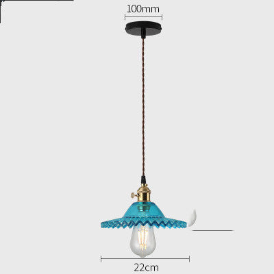 Retro Pleated Glass Pendant - Multiple Colors