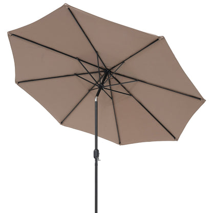10 Ft Outdoor Patio Umbrella with Tilt and Crank - 7 Colors