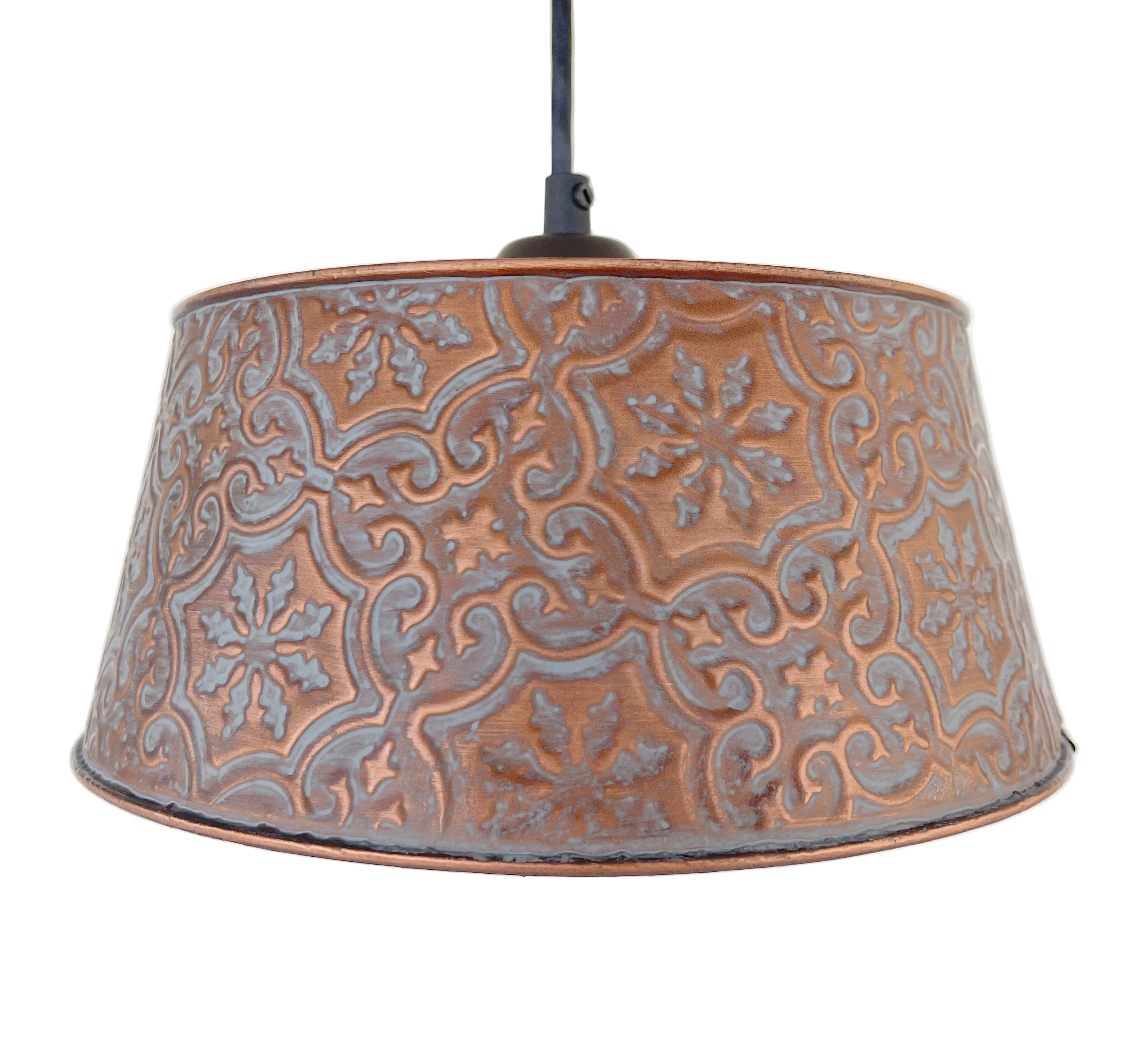 Ornate Copper Pendant Light Fixture