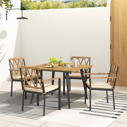 Outdoor Dining Set - 5 Piece with Cushioned Chairs