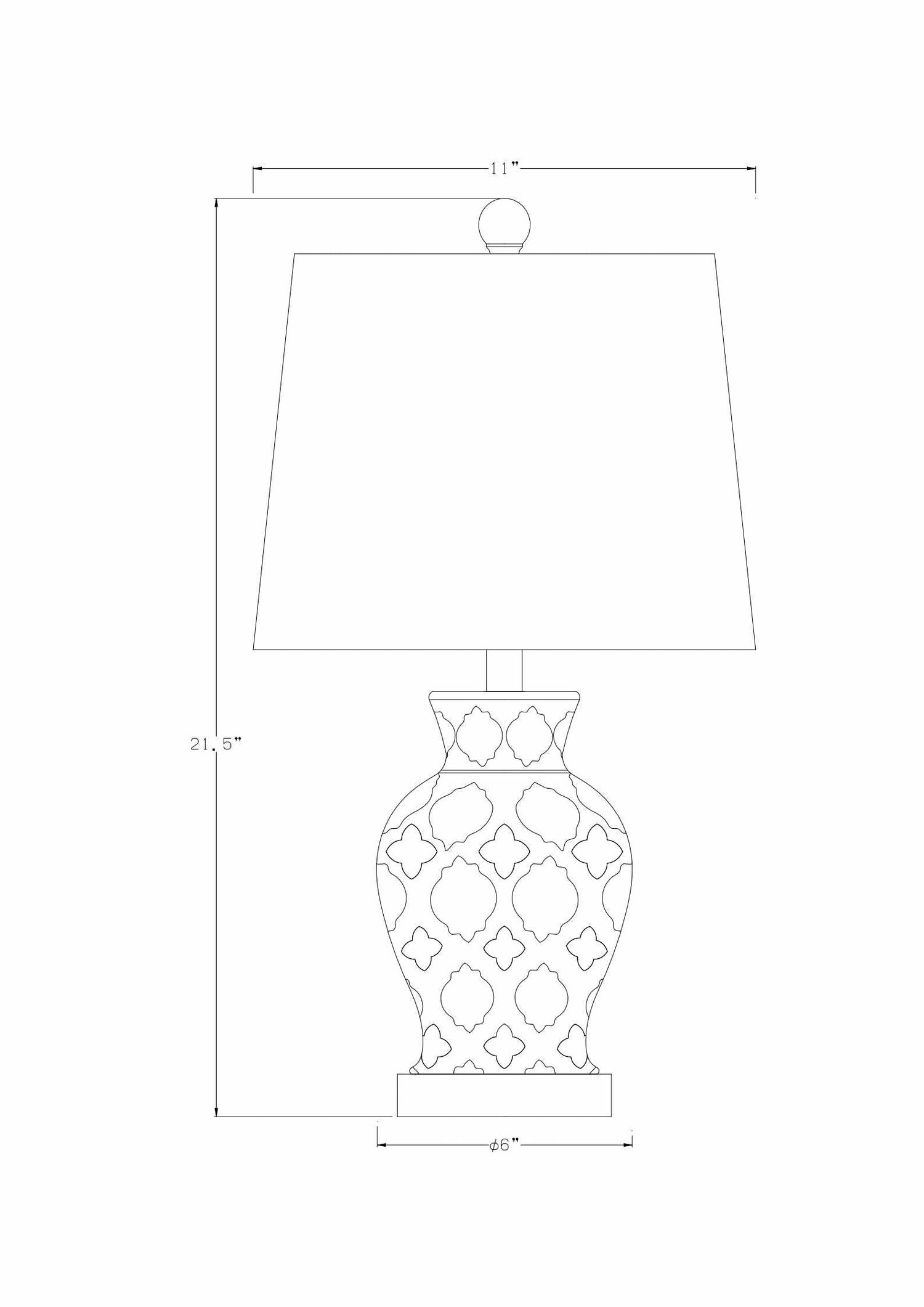 Pangian White &amp; Blue Patterned Ceramic Table Lamp
