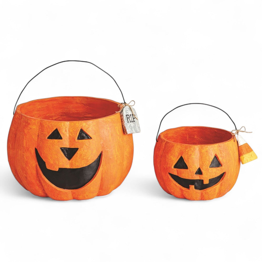 Paper Mache Orange Jack-O&