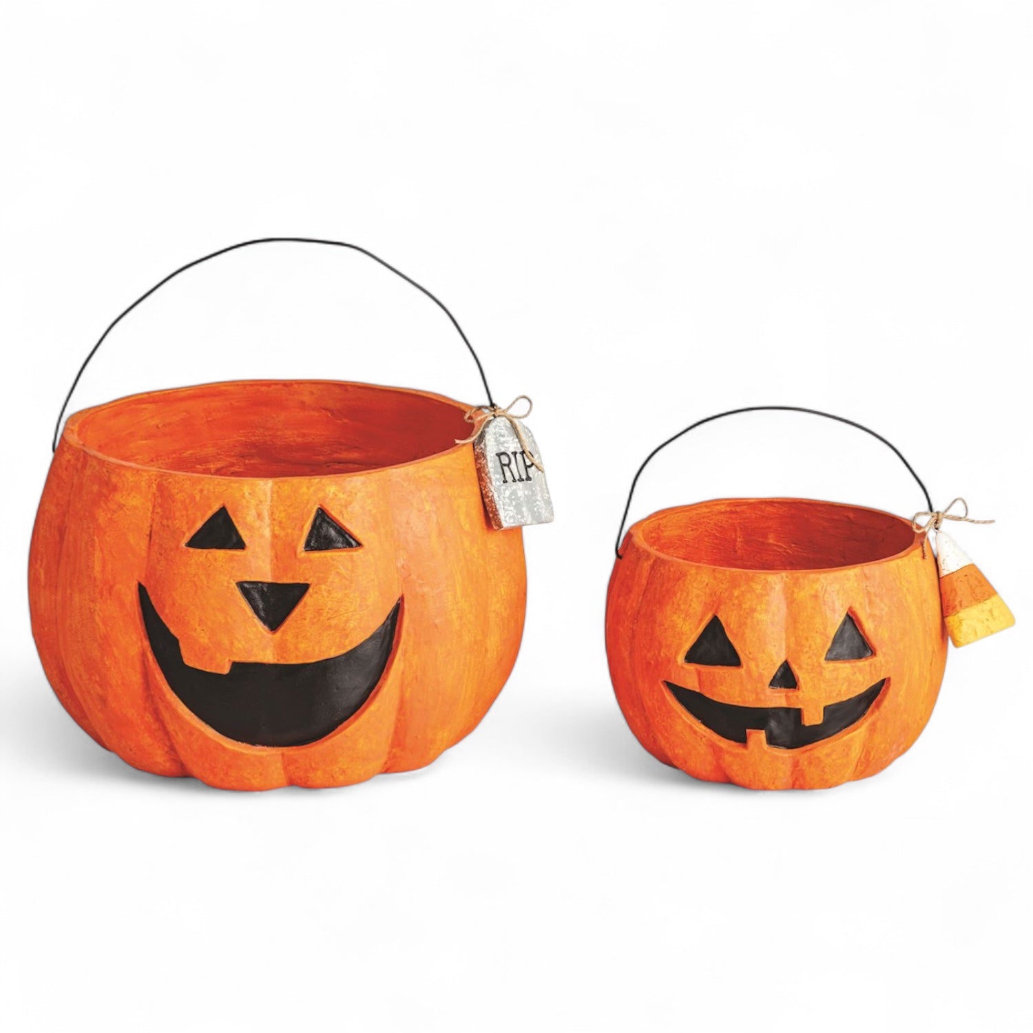 Paper Mache Orange Jack-O&