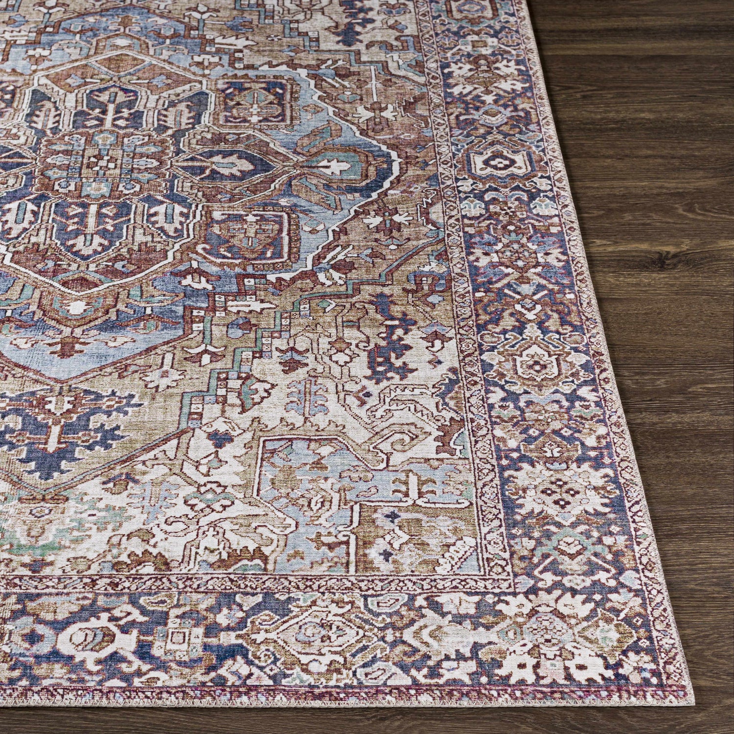 Neyland Iris Olive &amp; Brown Area Rug 2360