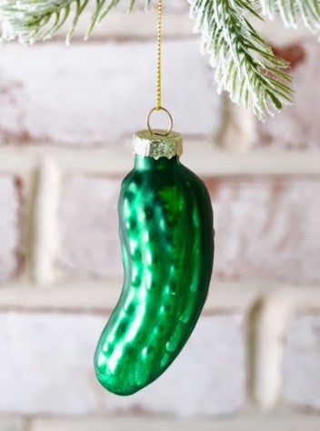 Glass Pickle Ornament - 3.9"