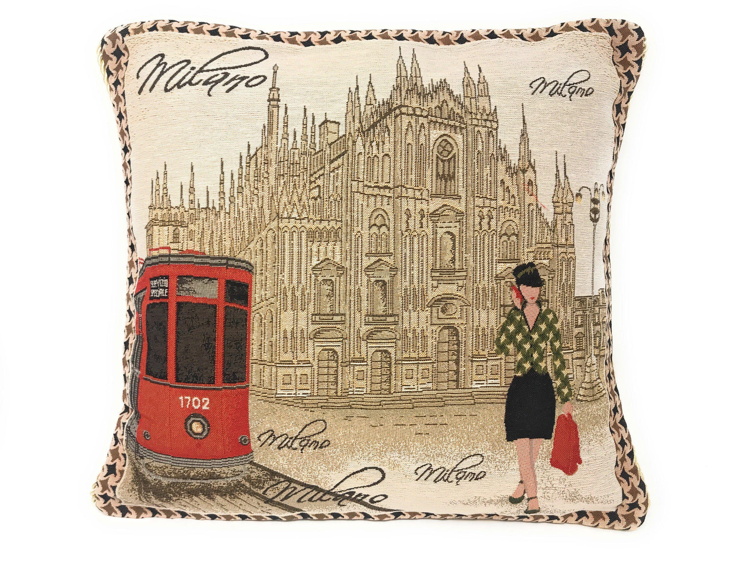 Milano Postcard Tapestry Throw Pillows - Set of 2