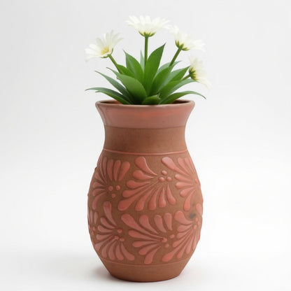 Pink Talavera Vase | Handmade Floral Pottery