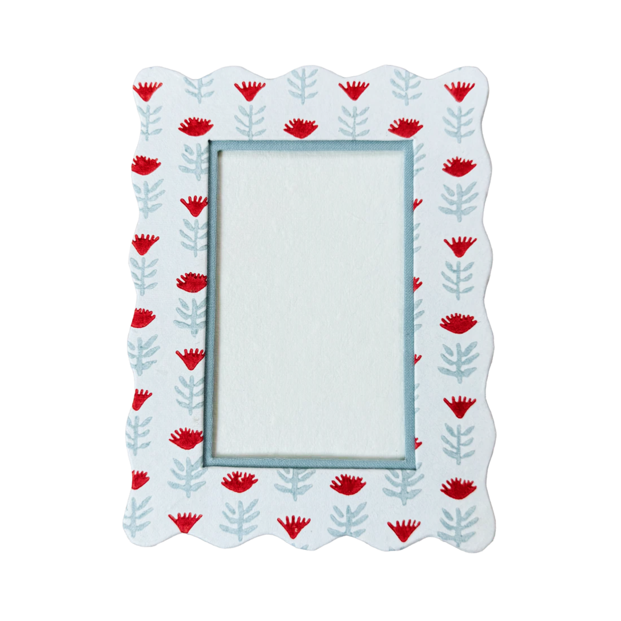Block Printed Frame - Claire Poppy, Floral - 4x6