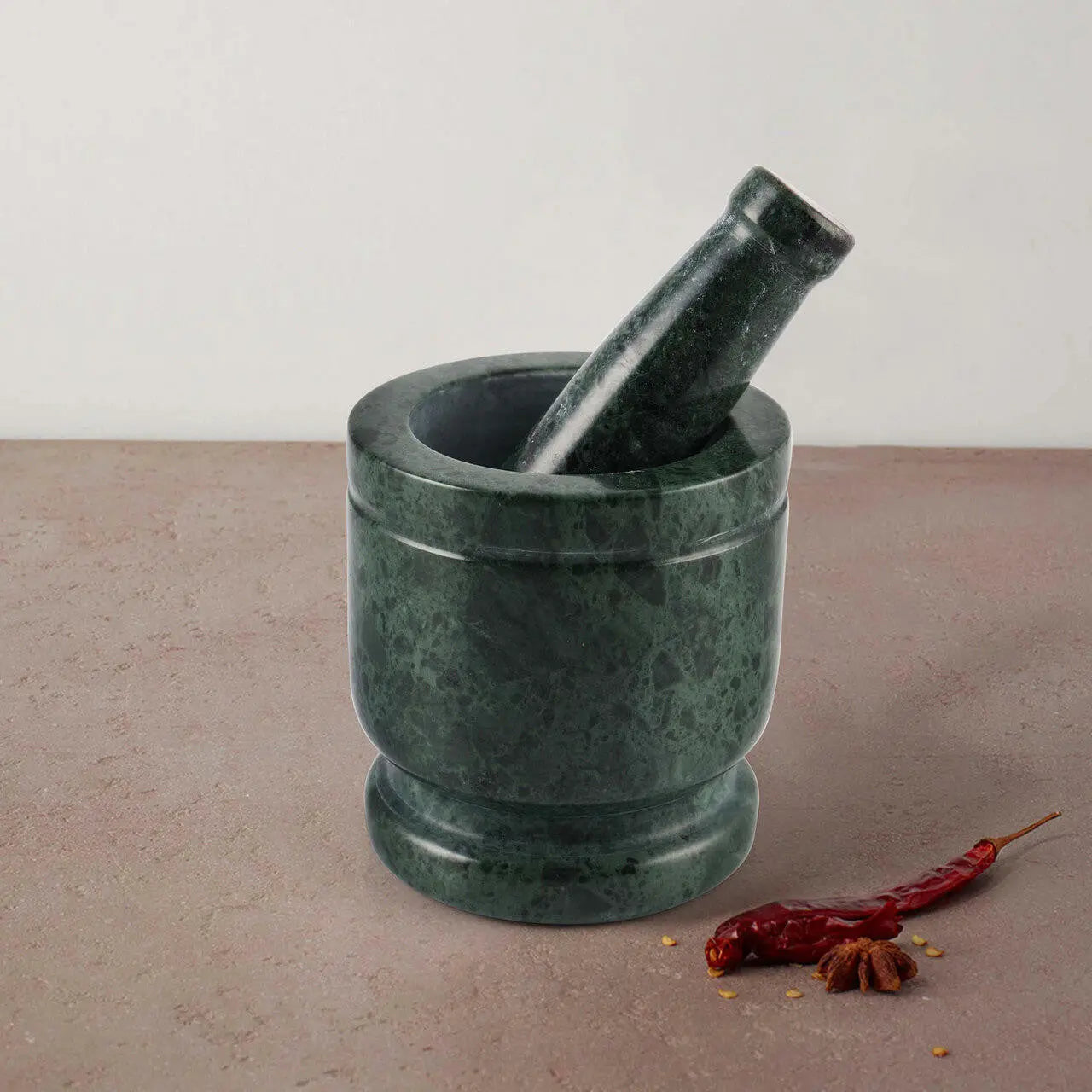 Primrose Green Marble Mortar &amp; Pestle