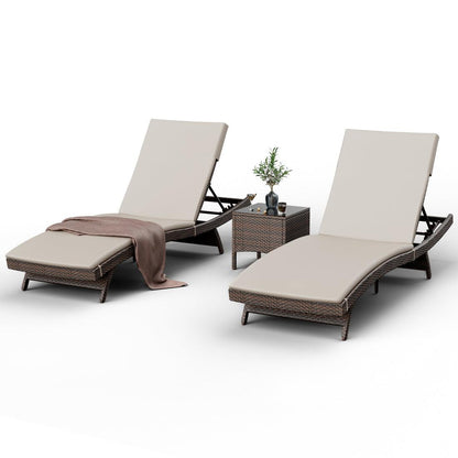 Rattan Chaise Lounge Set - 1 pc, 2 pc, 3 pc, 6 pc