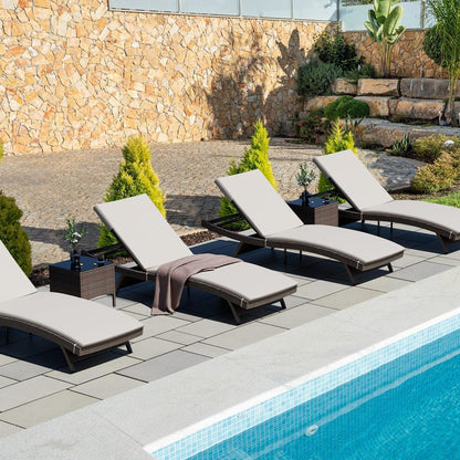 Rattan Chaise Lounge Set - 1 pc, 2 pc, 3 pc, 6 pc