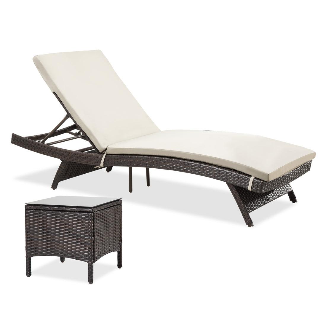 Rattan Chaise Lounge Set - 1 pc, 2 pc, 3 pc, 6 pc