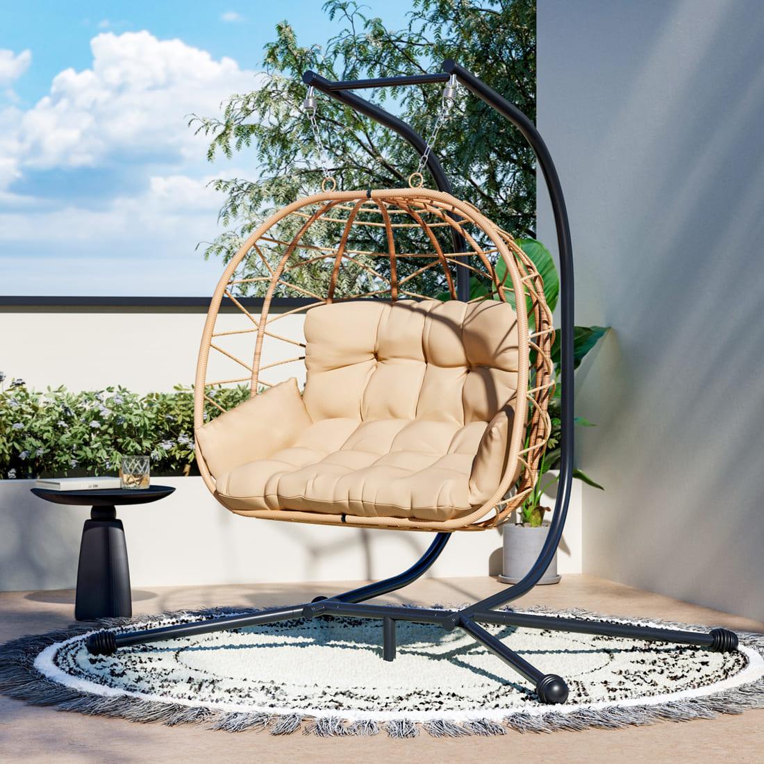 Indoor/Outdoor Hanging Swing Chair with Stand - 2 Colors