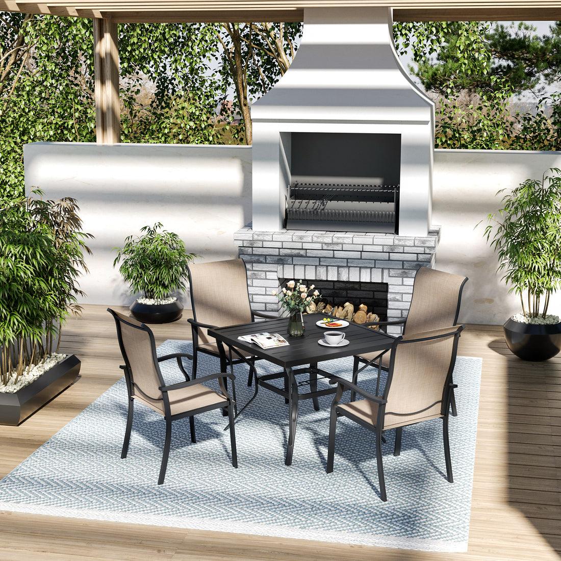 Textilene Dining Table Set (5 Pieces)