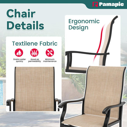 7-Piece Textilene Dining Set with 2 Swivel Chairs &amp; 4 Side Chairs