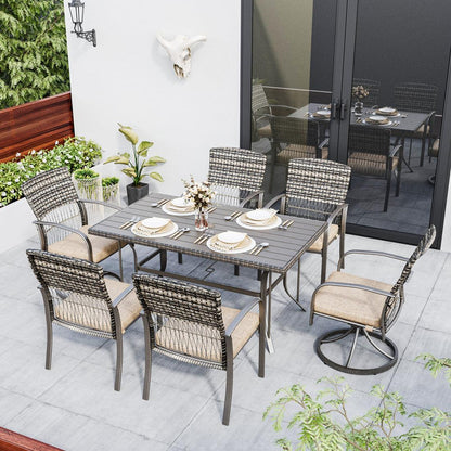 Dining Table with 2 Swivel Chairs (7 Pieces)