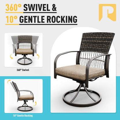 Dining Table with 2 Swivel Chairs (7 Pieces)