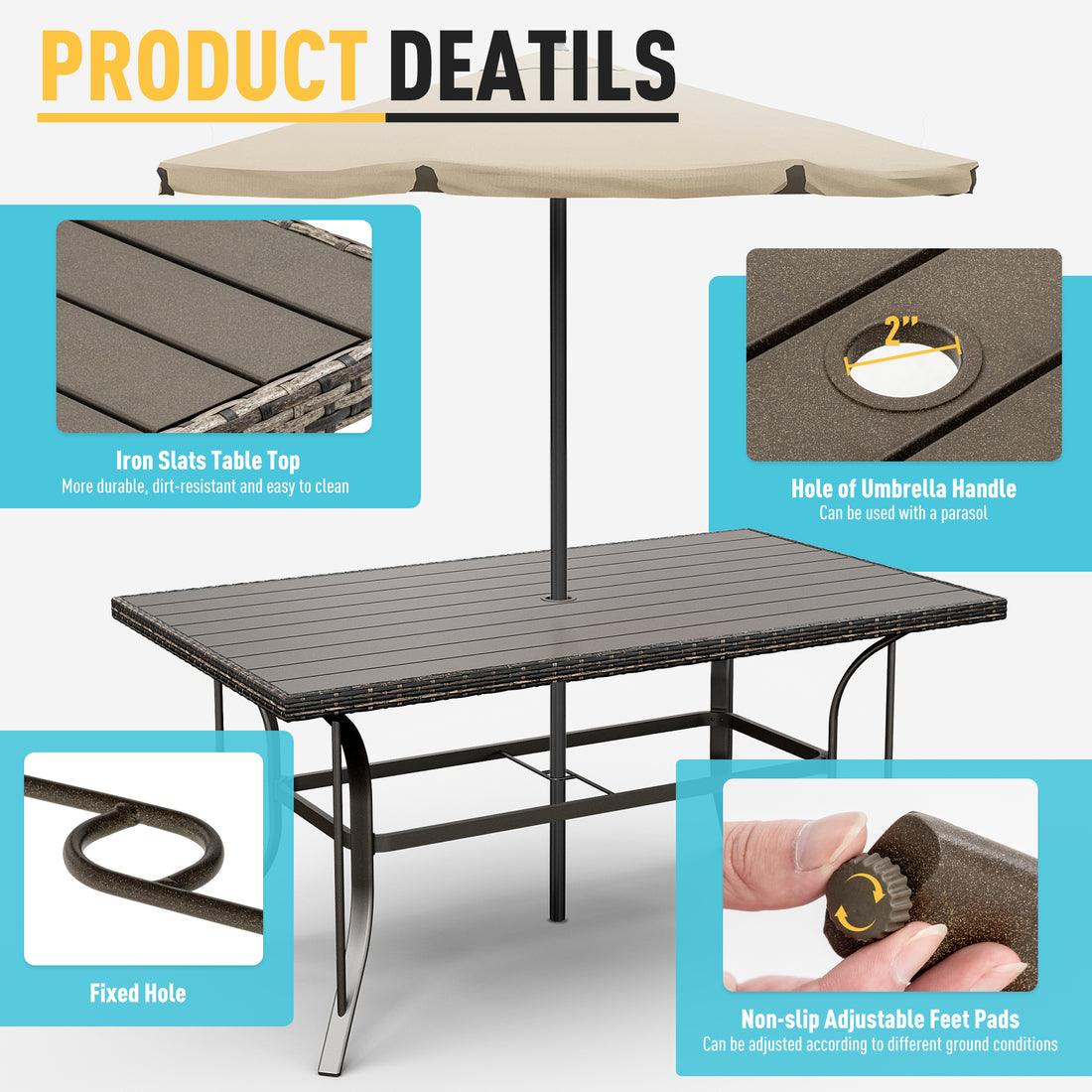 Dining Table with 2 Swivel Chairs (7 Pieces)