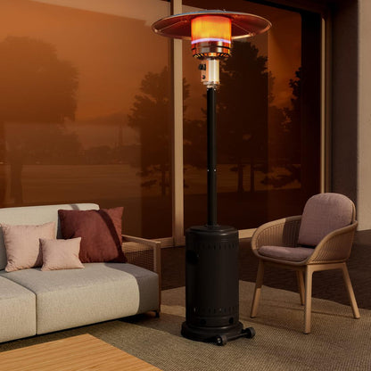 Outdoor Freestanding Propane Patio Heater with Cover &amp; Wheels