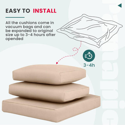 14-Piece Replacement Cushions for Patio Furniture - Waterproof &amp; UV Resistant - 4 Colors