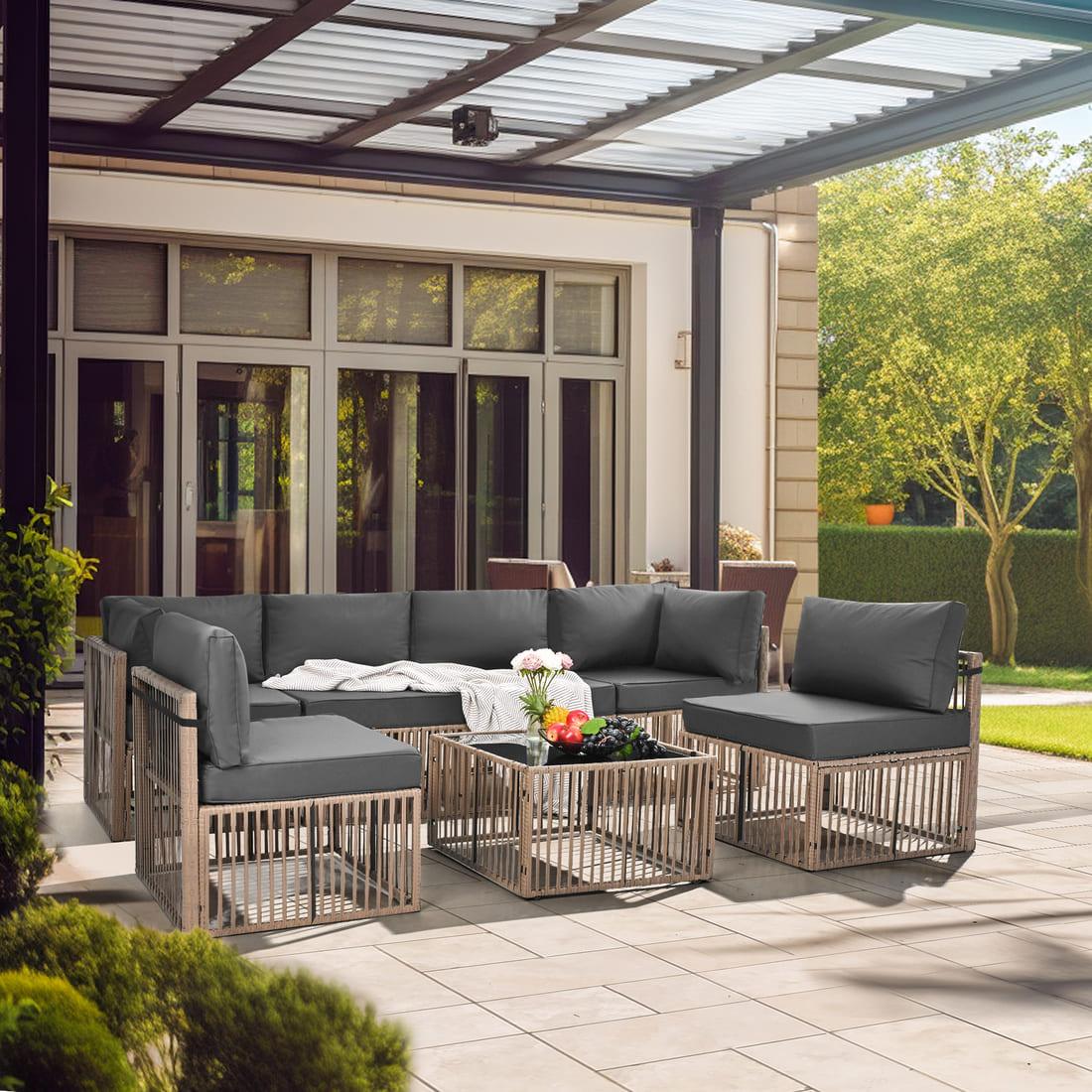 Wicker Outdoor Sectional Sofa - 3 Colors