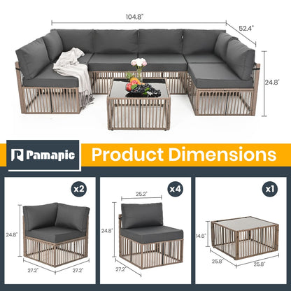 Wicker Outdoor Sectional Sofa - 3 Colors