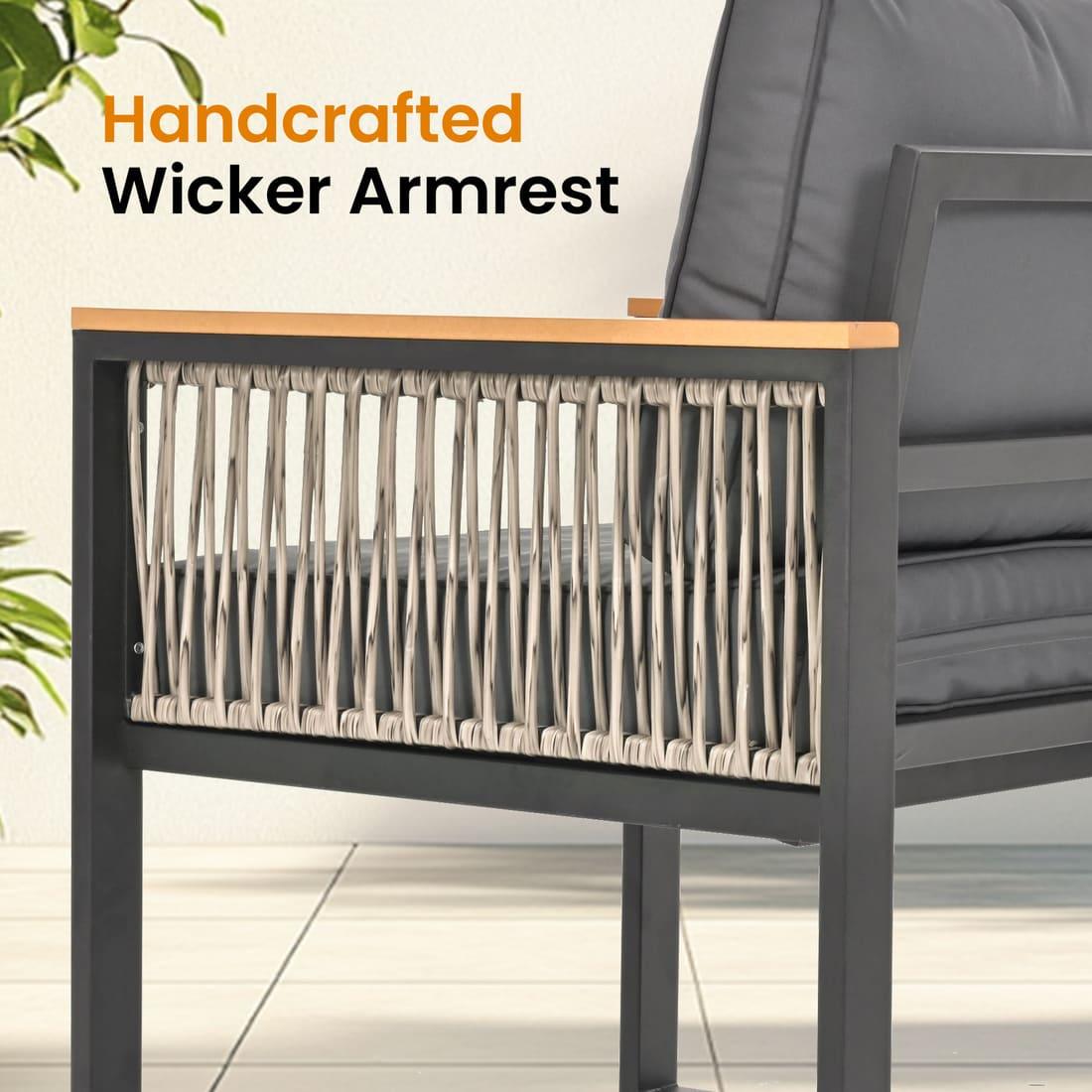 Metal Patio Conversation Sets with Cushions and Coffee Table