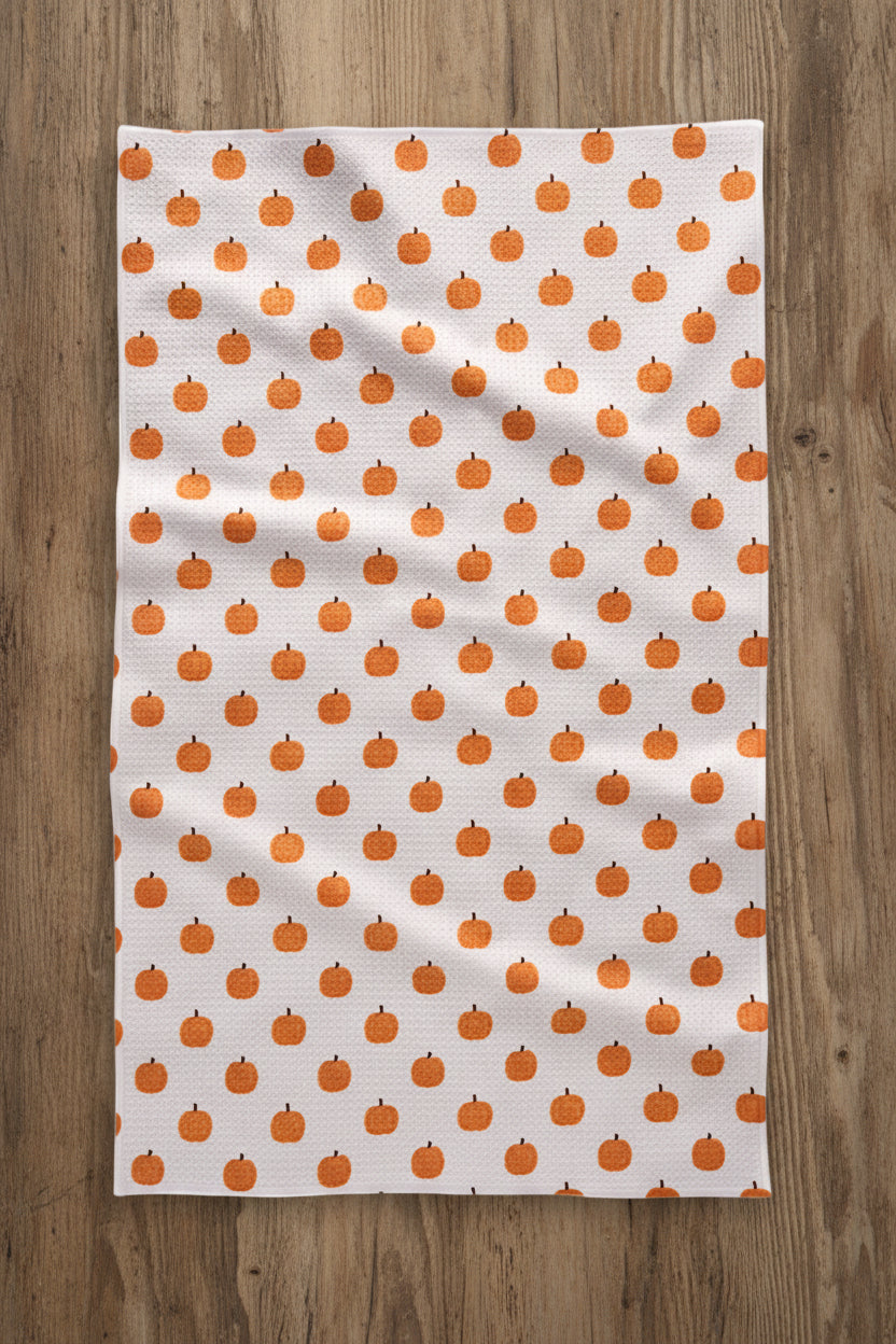 Pumpkin Patchwork Geometry Tea Towel