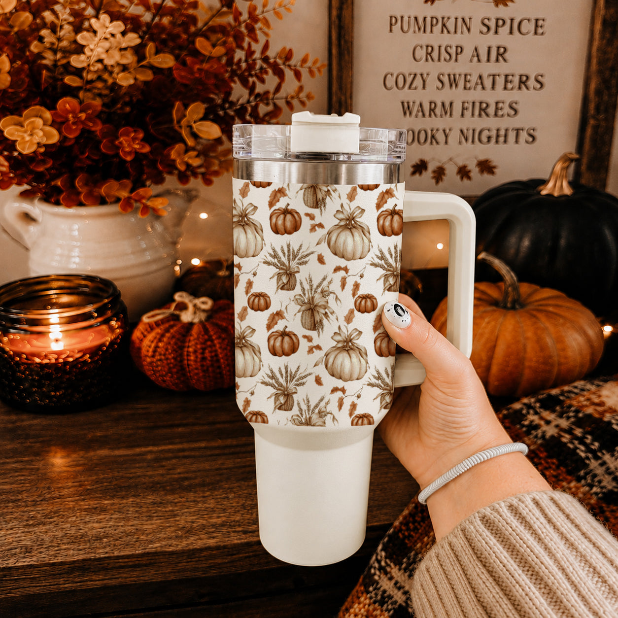 Rustic Pumpkins 40oz Insulated Tumbler