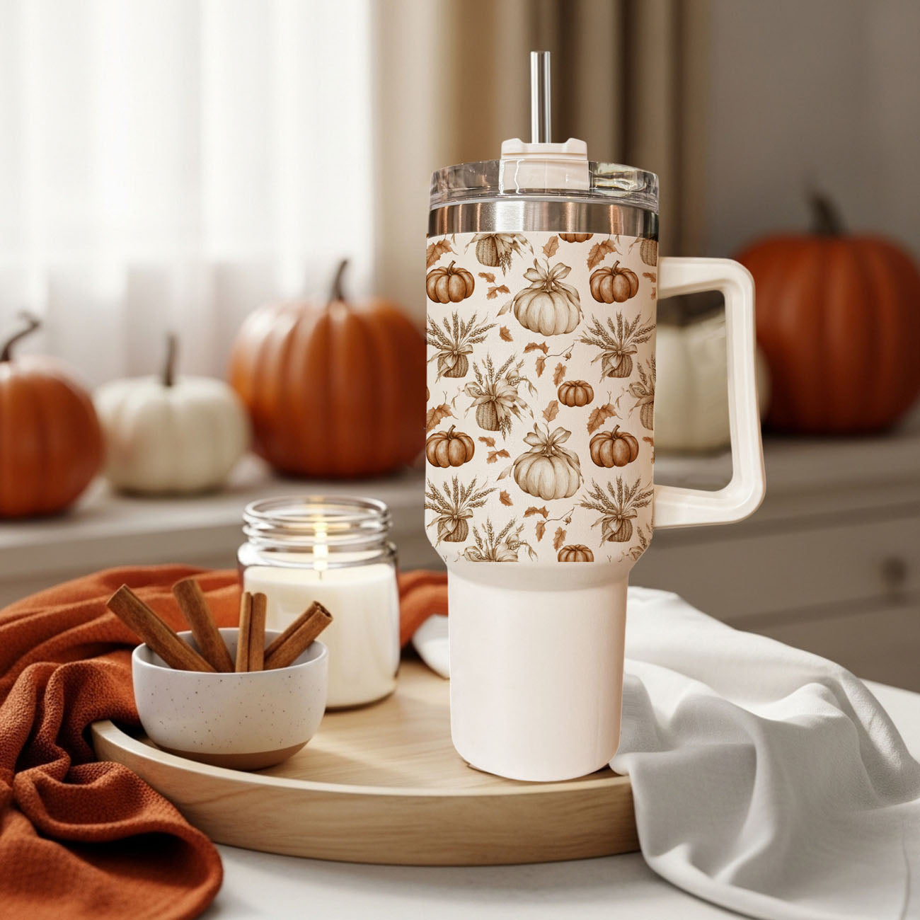Rustic Pumpkins 40oz Insulated Tumbler