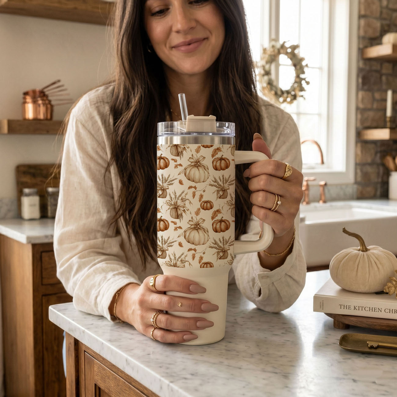 Rustic Pumpkins 40oz Insulated Tumbler