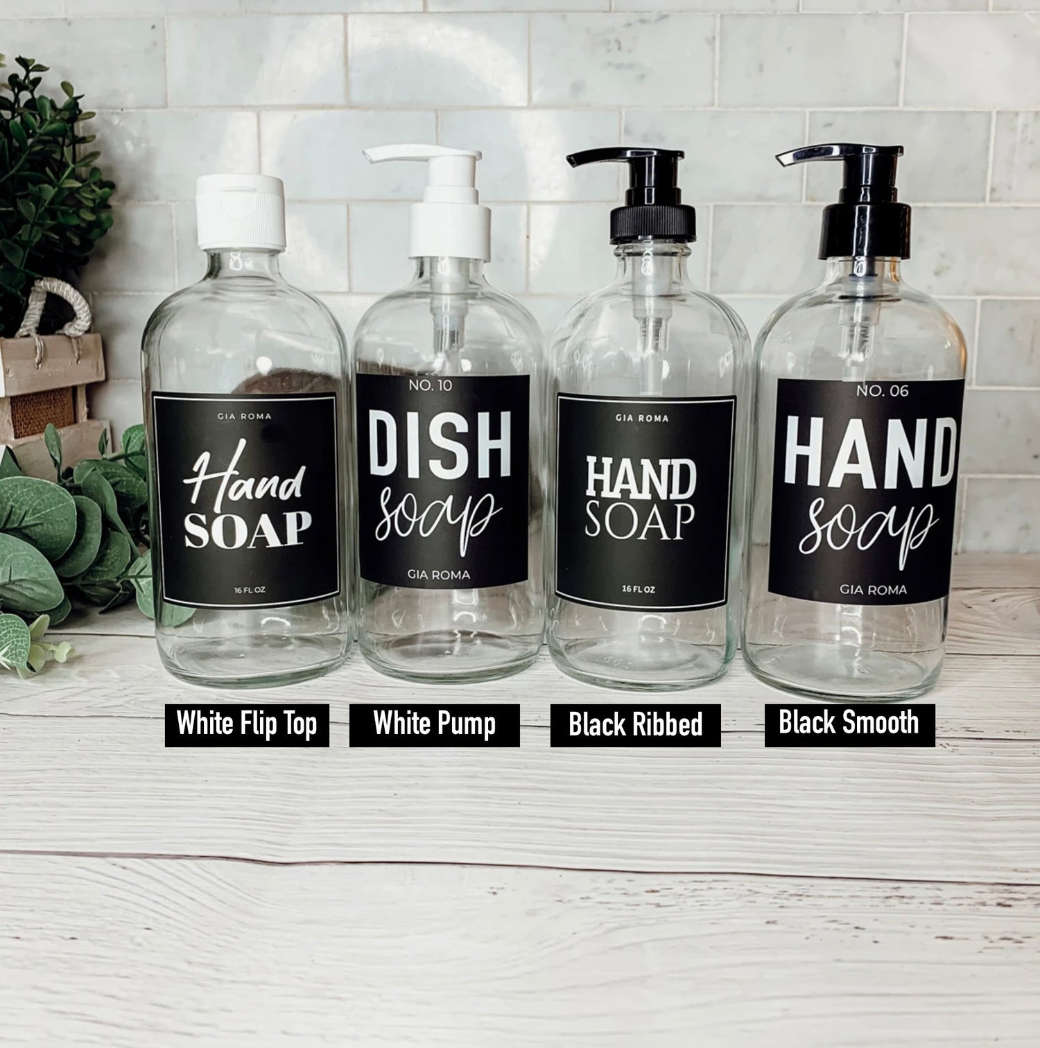 16oz Glass Bottles - Clear/White Label