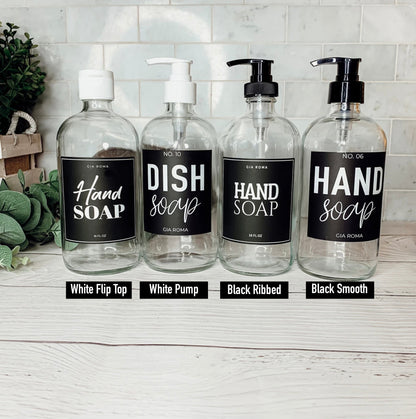 16oz Glass Bottles - Clear/White Label