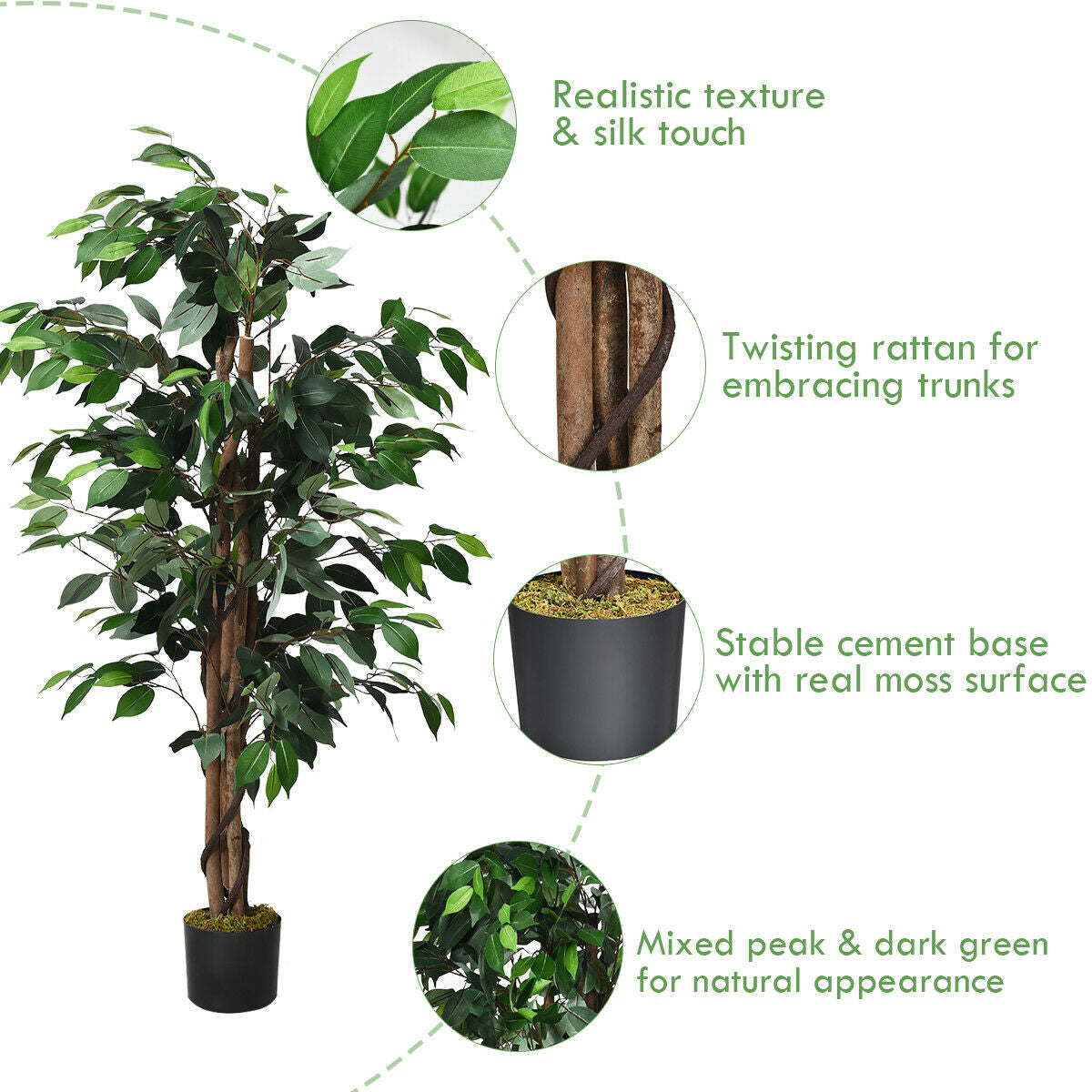 4 FT Indoor/Outdoor Artificial Ficus Tree