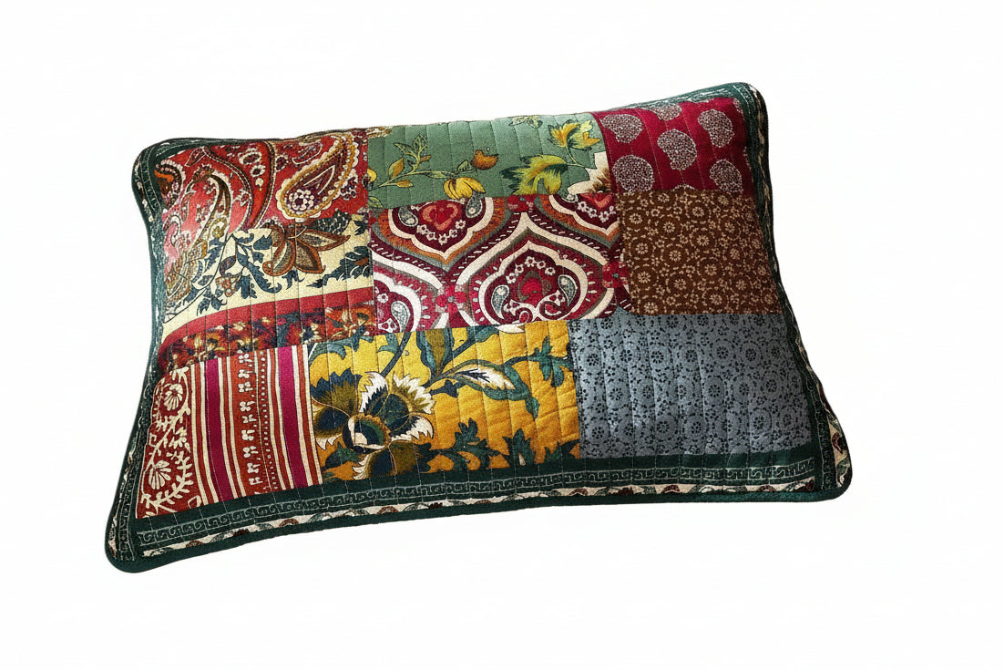 Dark Elegance Bohemian Floral Cotton Patchwork Bedding