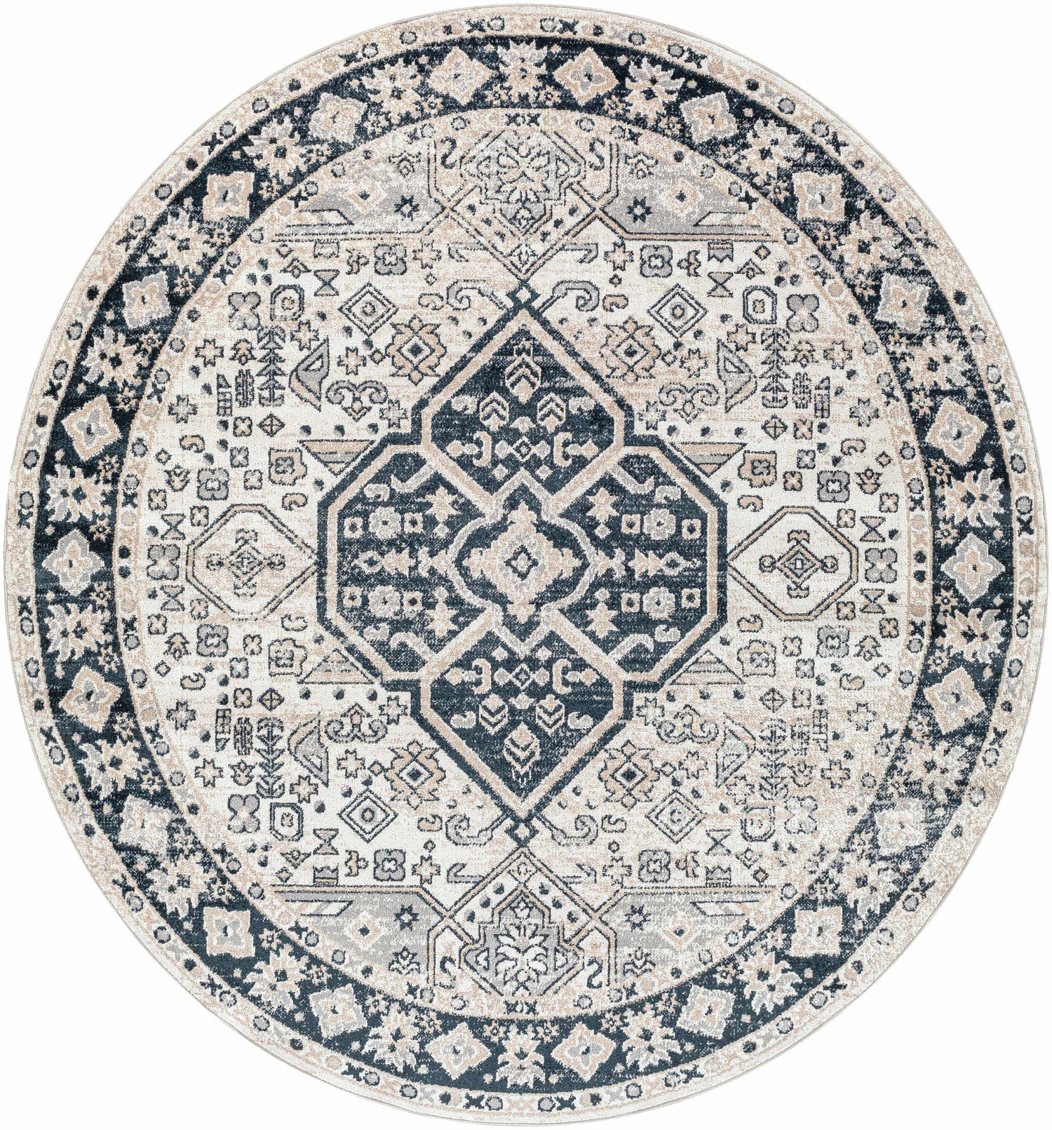 Cabacungan Cream &amp; Gray Washable Area Rug