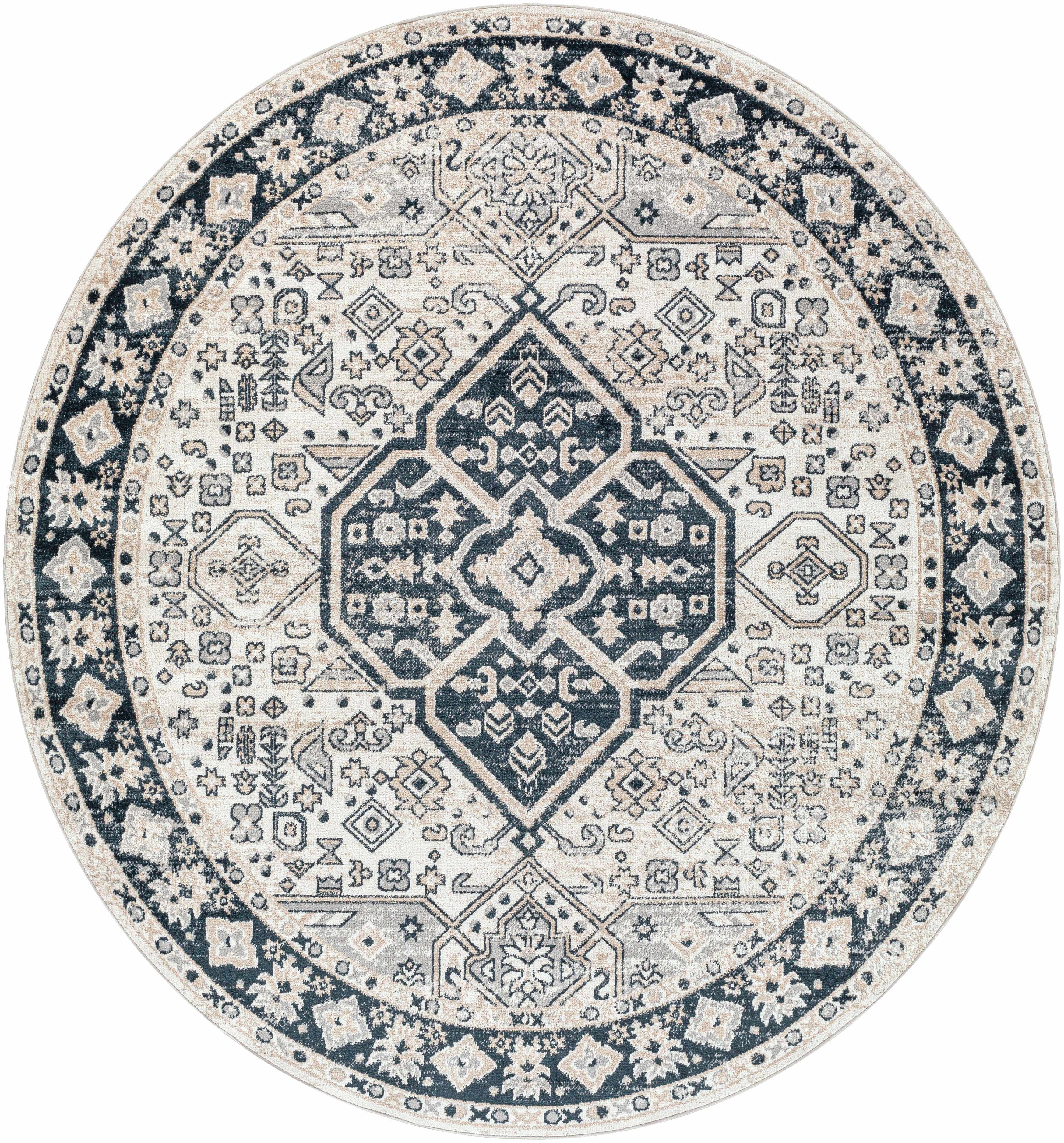 Cabacungan Cream &amp; Gray Washable Area Rug