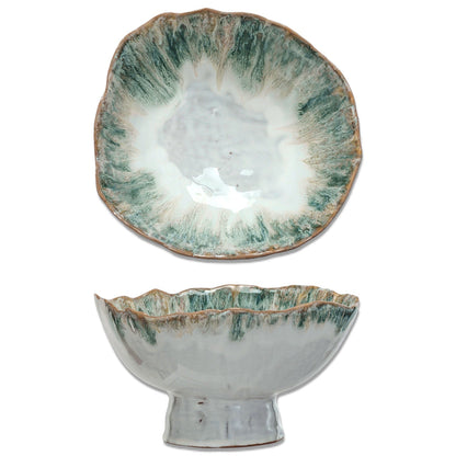 Reactive Glaze Ceramic Footed Bowl