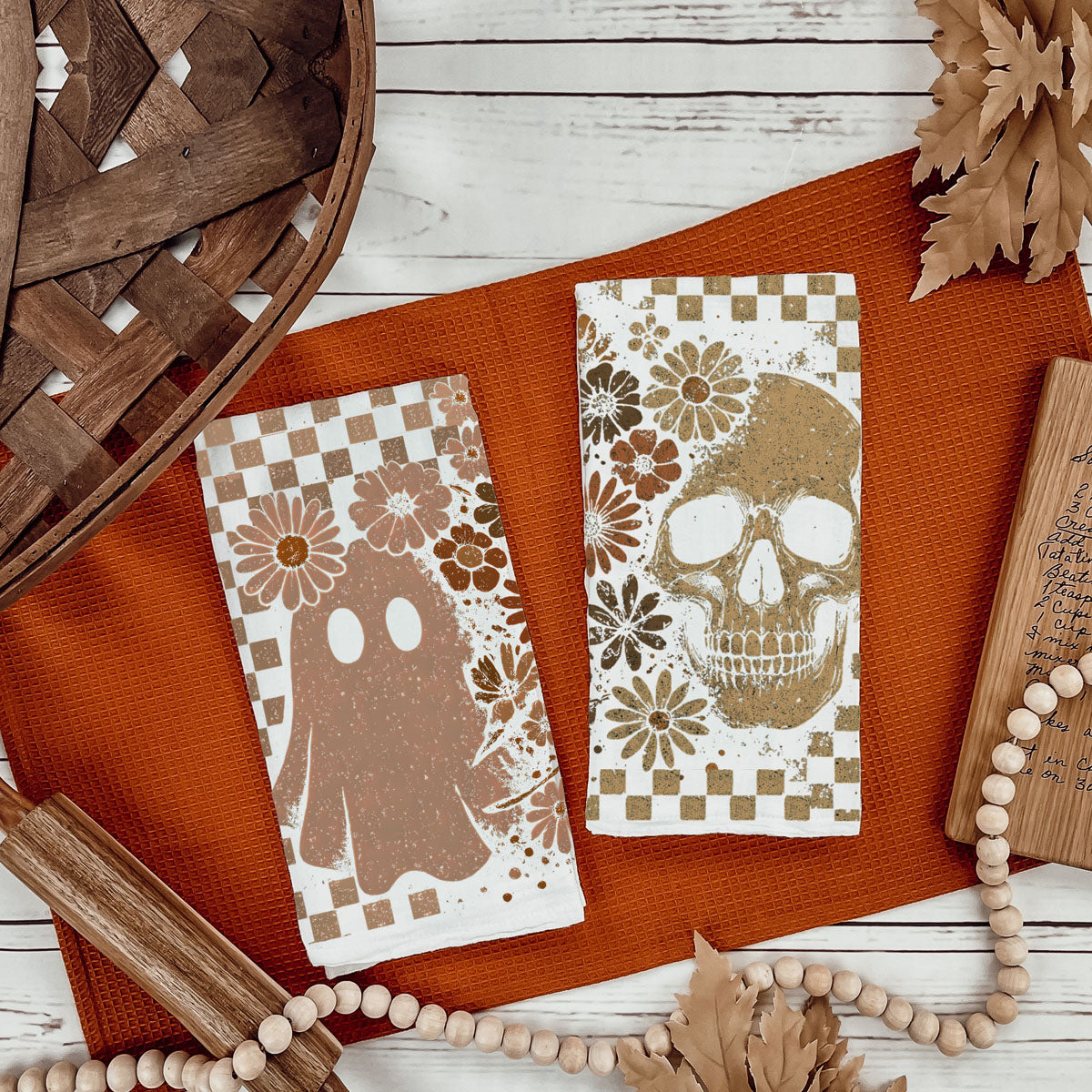 Retro Halloween Dish Towels