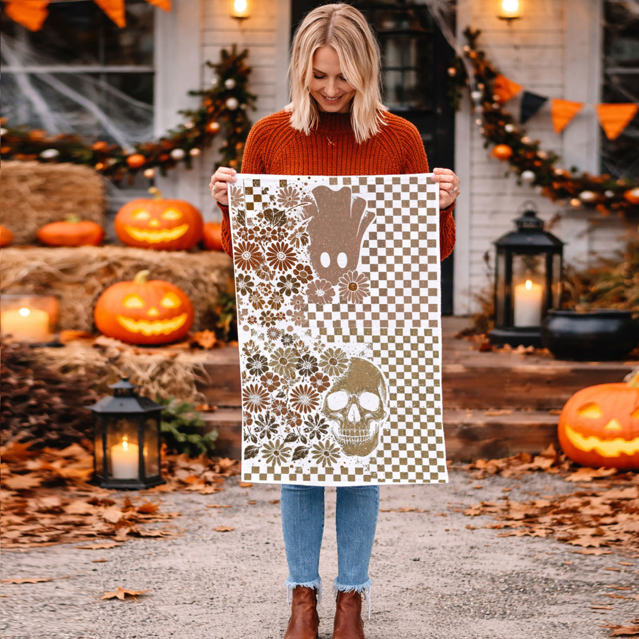 Retro Halloween Dish Towels