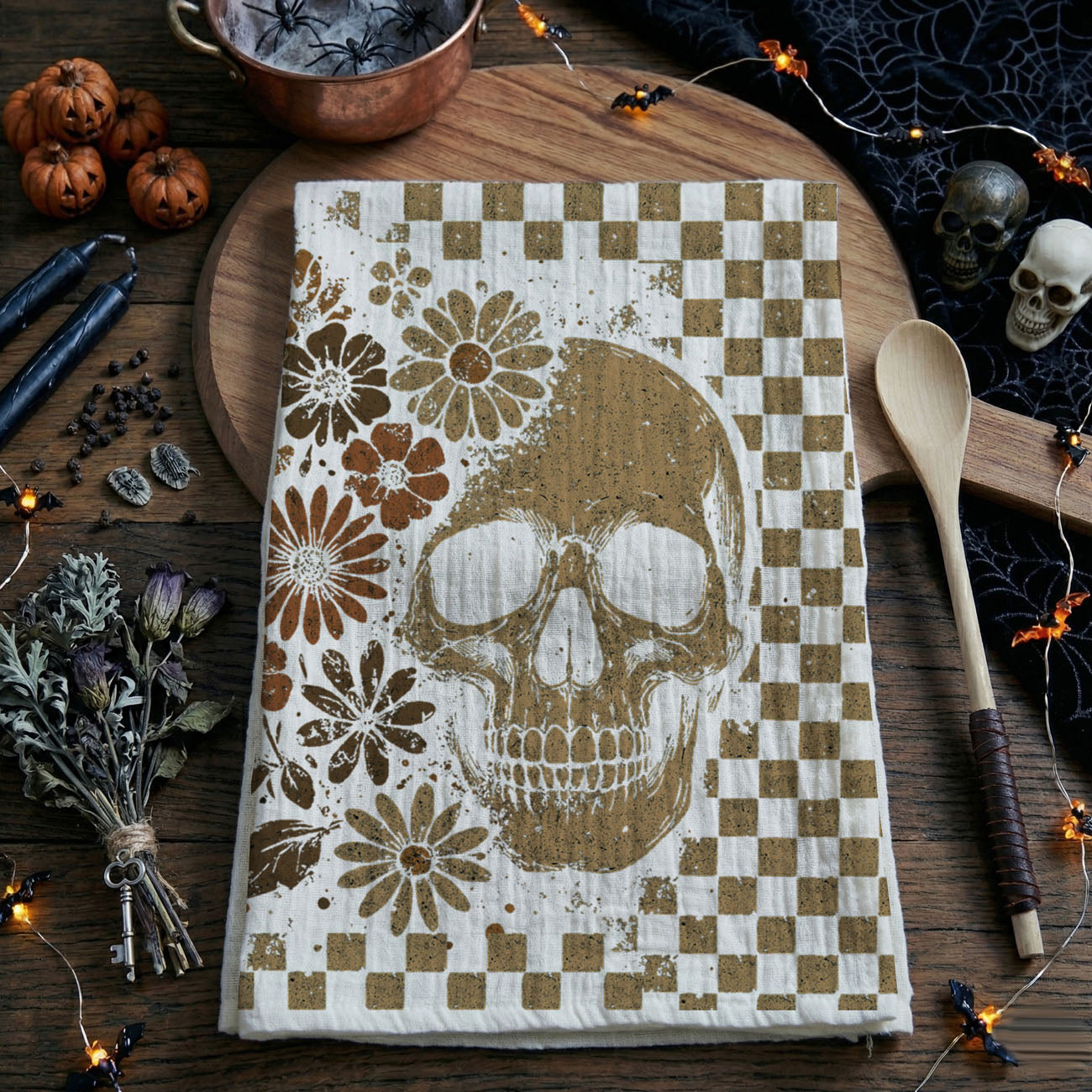 Retro Halloween Dish Towels