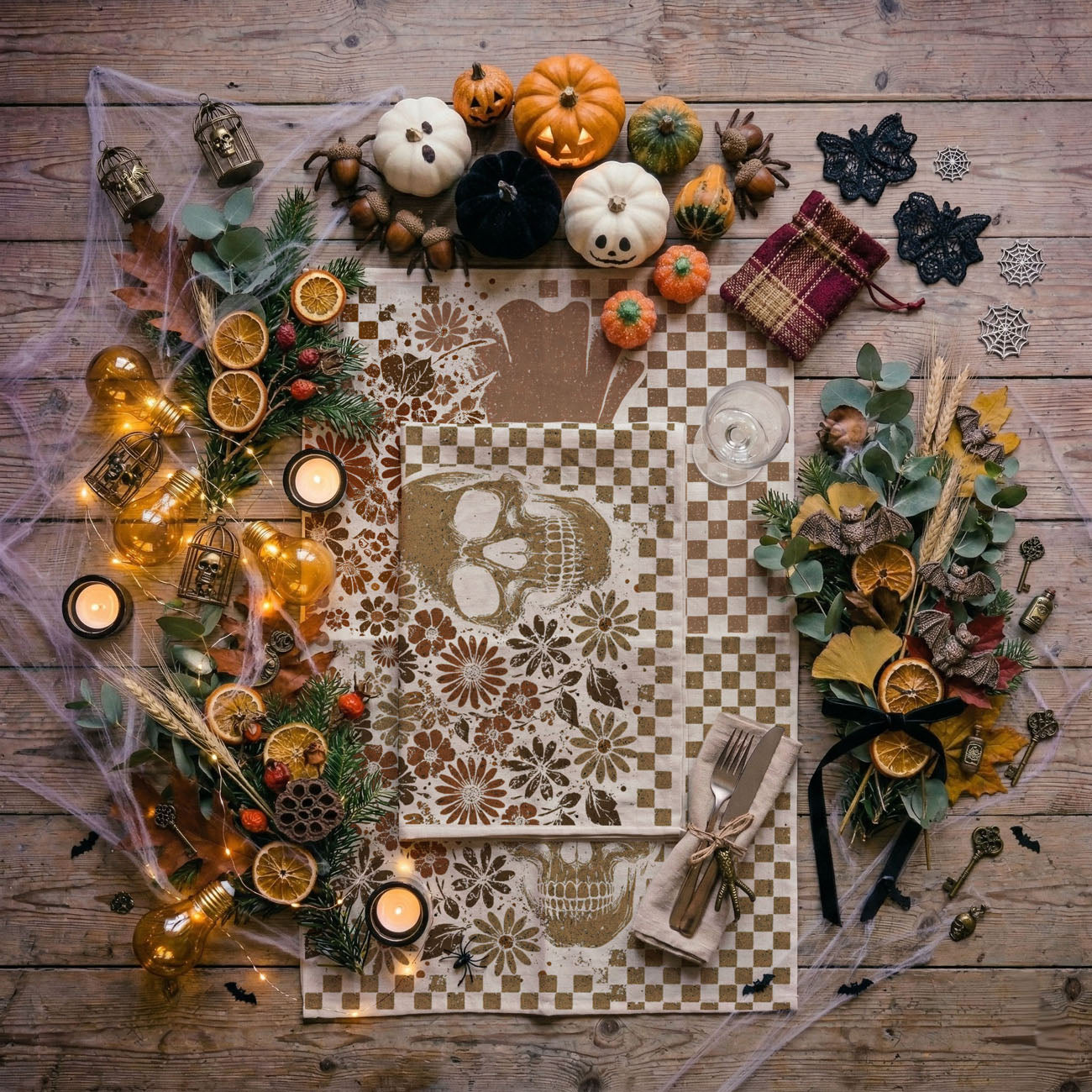 Retro Halloween Dish Towels