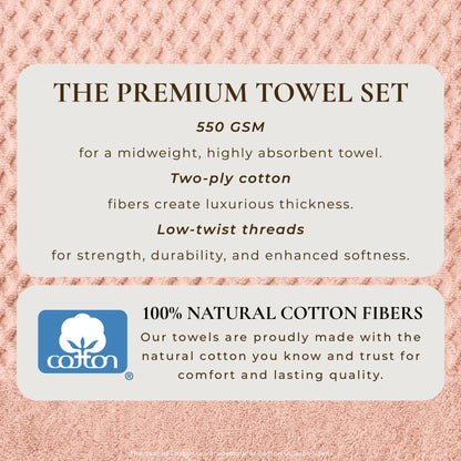 Cotton Diamond Waffle Weave Bath Towel Set - Grayson Collection
