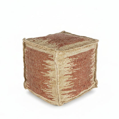 Rhuddlan Jute Rust Pouf