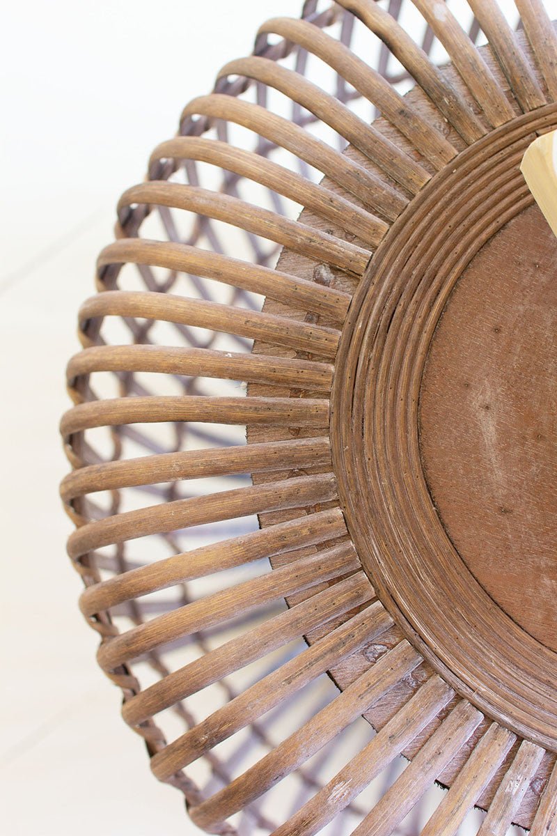 Round Bamboo Accent Table