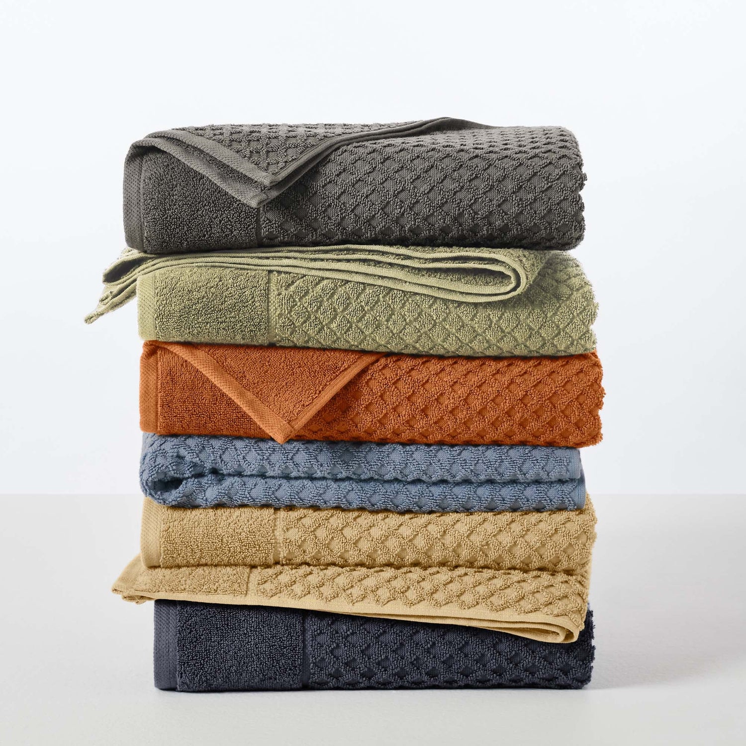 Cotton Diamond Waffle Weave Bath Towel Set - Grayson Collection
