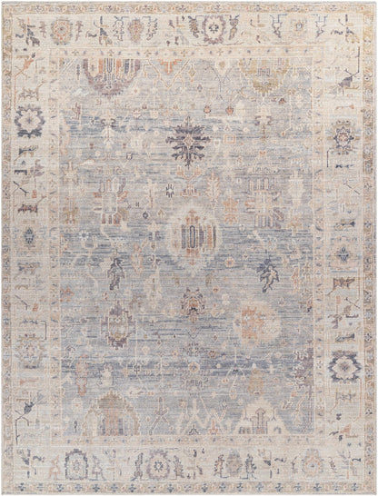 Marlene Damask Cream &amp; Blue Area Rug - Becki Owens x Livabliss