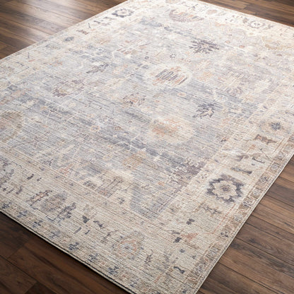 Marlene Damask Cream &amp; Blue Area Rug - Becki Owens x Livabliss