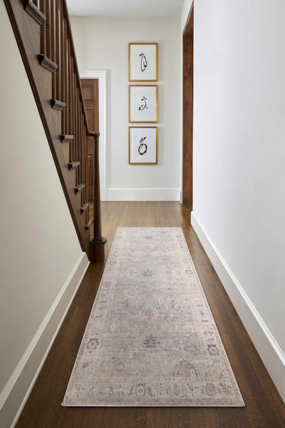 Marlene Damask Cream &amp; Blue Area Rug - Becki Owens x Livabliss